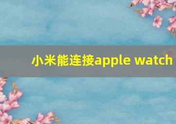 小米能连接apple watch